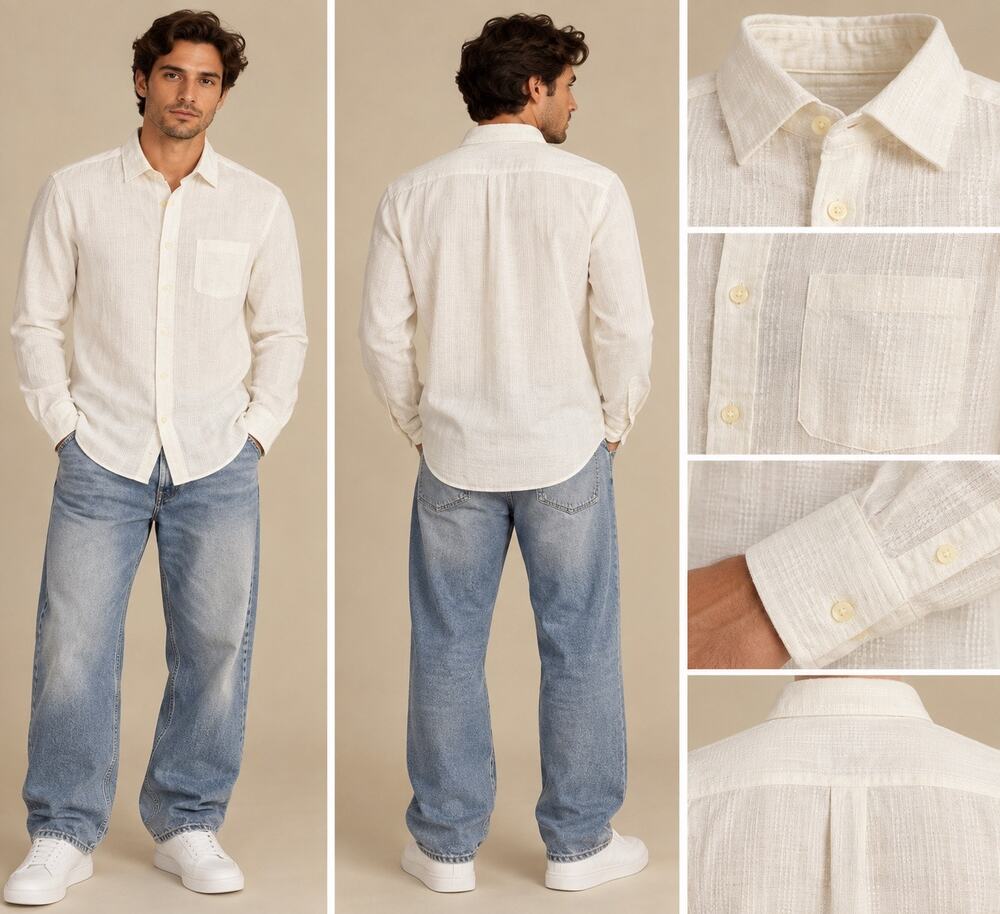 Tommy Bahama Mens Small White 100% Linen Shirt Long Sleeve Button Up Resort